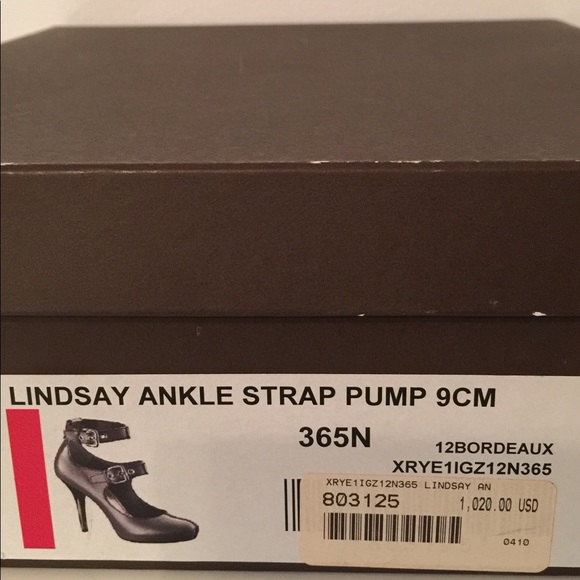 EUC FALL RUNWAY LOUIS VUITTON POLISHED WINE CALFSKIN TWO-STRAP MARYJANE PUMP - Picture 6 of 7